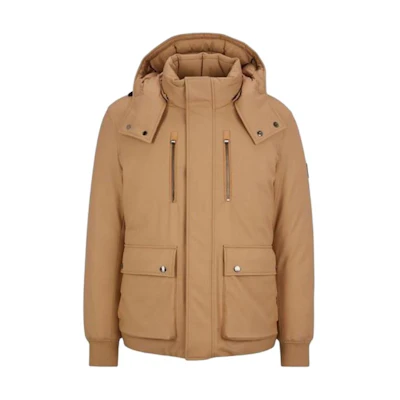 HUGO BOSS SS23 Solid Beige Zip-Up Hoodie Jacket 50484205-260