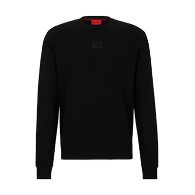 HUGO BOSS SS23 Solid Black Crewneck Long Sleeve Sweatshirt for Men 50495617-001