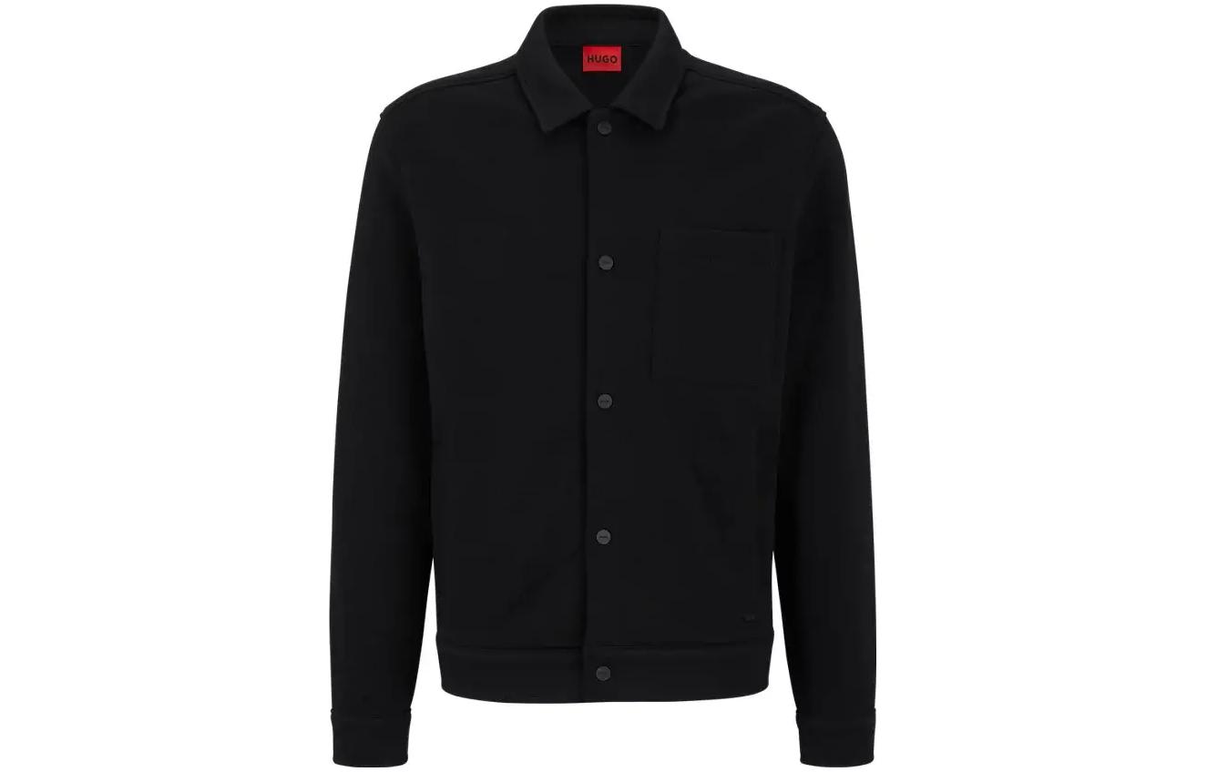 HUGO BOSS SS23 Solid Black Single-Breasted Long-Sleeve Jacket 50474389-001