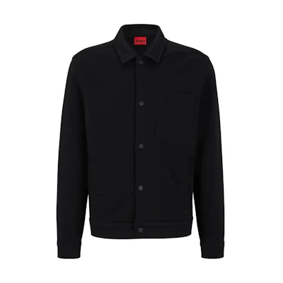 HUGO BOSS SS23 Solid Black Single-Breasted Long-Sleeve Jacket 50474389-001