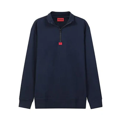 HUGO BOSS SS23 Solid Color Logo Patch Long Sleeve Sweatshirt Men 50470121-405
