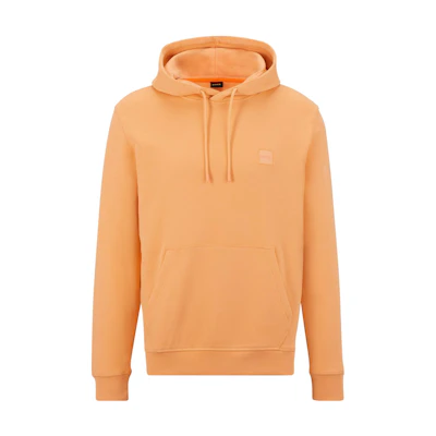 HUGO BOSS SS23 Solid Color Logo Patch Pullover Hoodie Men’s Orange 50468445-833