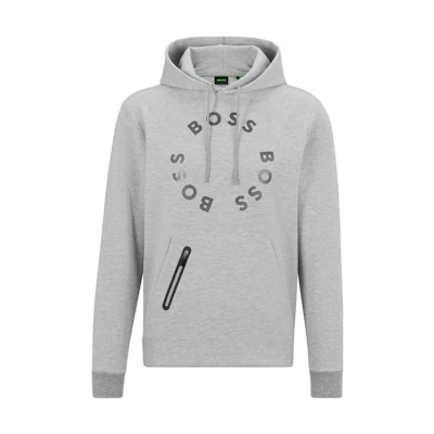 HUGO BOSS SS23 Solid Color Logo Print Sweatshirt Grey 50487953-059