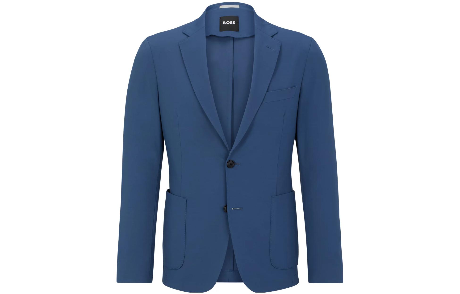 HUGO BOSS SS23 Solid Color Long Sleeve Blazer Jacket Men’s Blue 50495607-475 圖 2