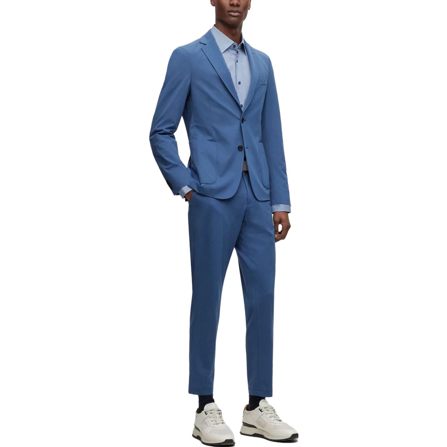 HUGO BOSS SS23 Solid Color Long Sleeve Blazer Jacket Men’s Blue 50495607-475 圖 3