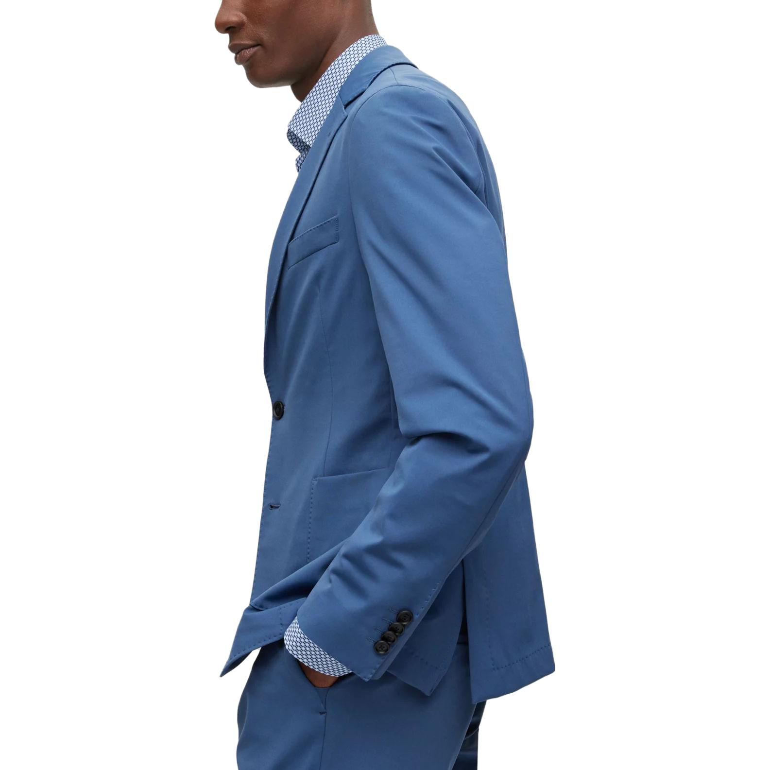 HUGO BOSS SS23 Solid Color Long Sleeve Blazer Jacket Men’s Blue 50495607-475 圖 5