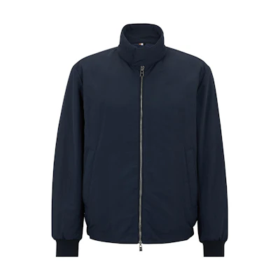 HUGO BOSS SS23 Solid Color Zip-Up Stand Collar Jacket Blue () 50488096-404