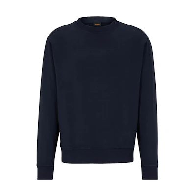 HUGO BOSS SS23 Solid Crewneck Long Sleeve Sweatshirt Navy Blue 50472271-404