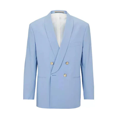 HUGO BOSS SS23 Solid Double-Breasted Jacket - Blue 50497108-492