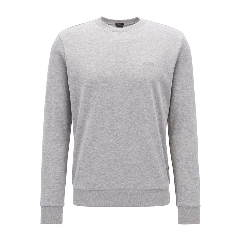 HUGO BOSS SS23 Solid Gray Crewneck Long-Sleeve Sweatshirt SALBO1-4333-059