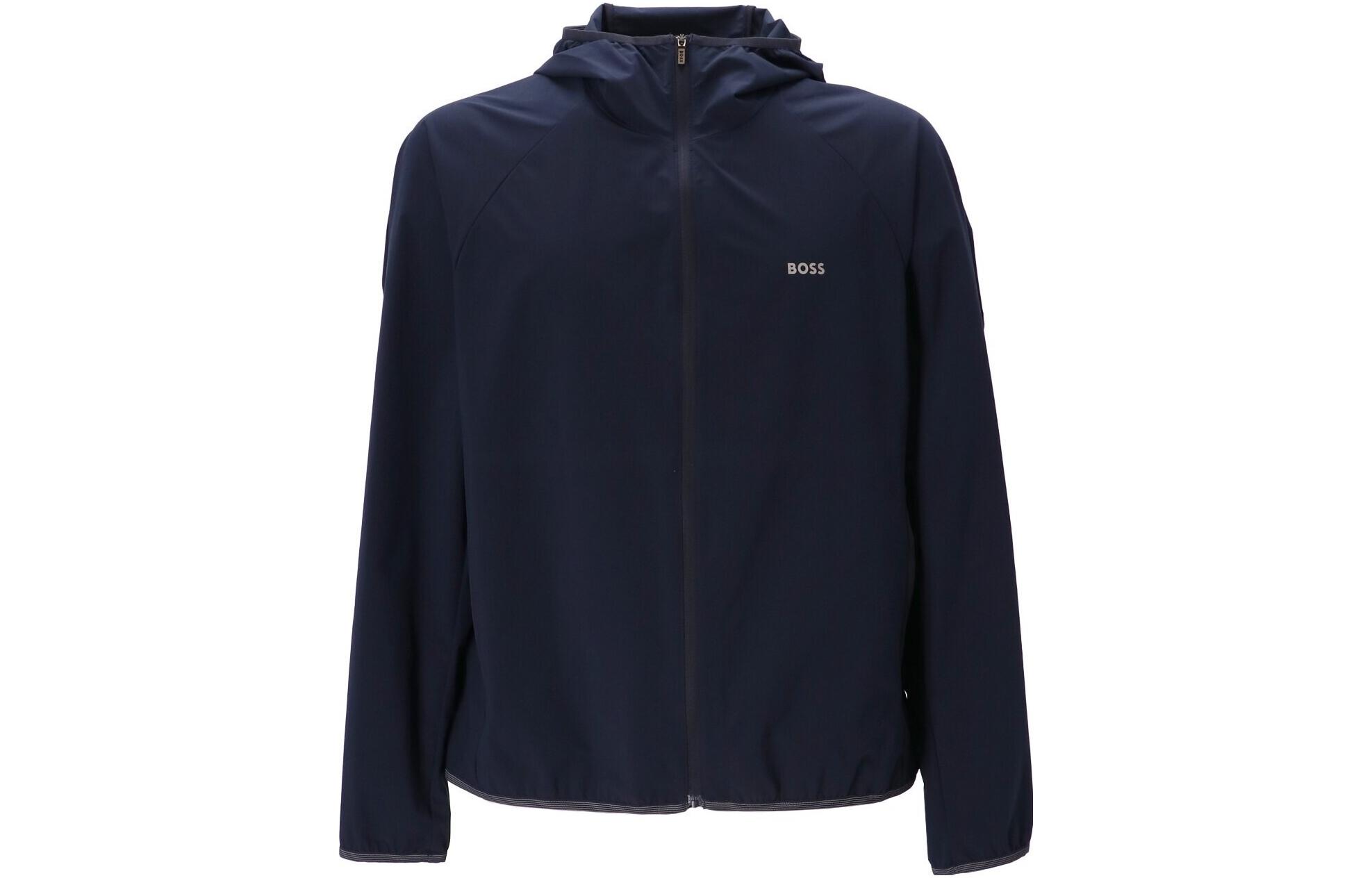 HUGO BOSS SS23 Solid Hooded Zip Jacket Blue 50491921-402