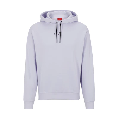 HUGO BOSS SS23 Solid Letter Print Drawstring Hoodie Men’s Light Purple 50486444-535