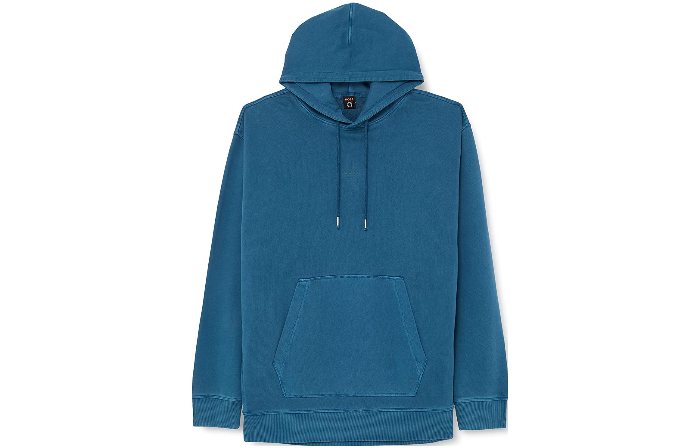 HUGO BOSS SS23 Solid Letter Pullover Sweatshirt Men’s Blue 50472411-424