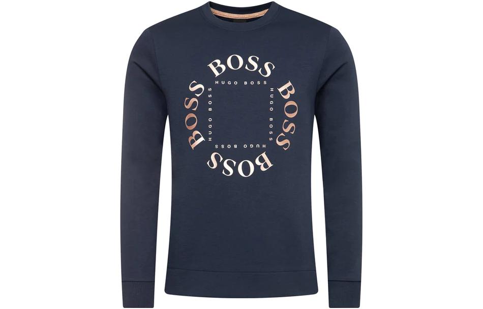 HUGO BOSS SS23 Solid Logo Crewneck Sweatshirt Men’s Blue 50426220-412