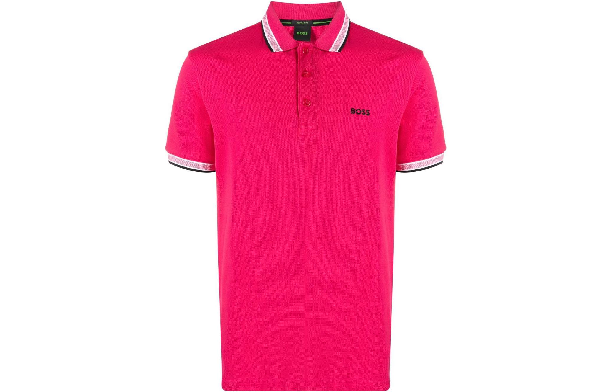 HUGO BOSS SS23 Solid Logo Embroidered Polo Shirt - Pink 50468983-660