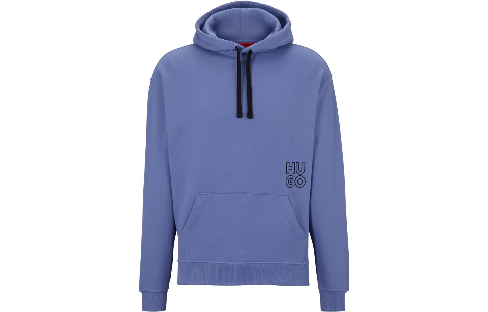 HUGO BOSS SS23 Solid Logo Embroidered Pullover Sweatshirt Men’s Blue 50482847-513