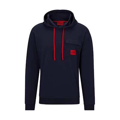 HUGO BOSS SS23 Solid Logo Hoodie Sweatshirt - Navy Blue 50497009-405