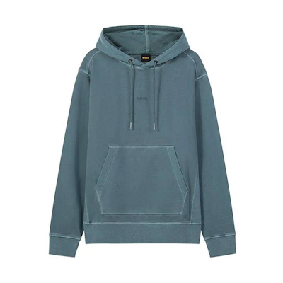 HUGO BOSS SS23 Solid Logo Letter Print Pullover Sweatshirt Dark Green 50472411-369
