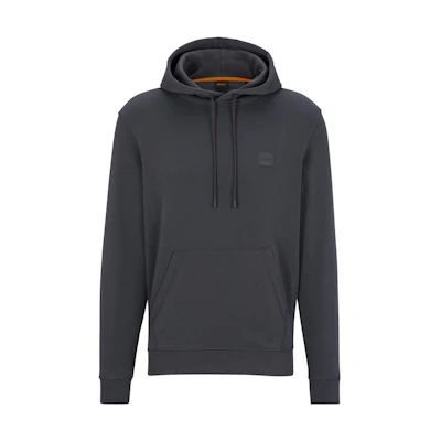 HUGO BOSS SS23 Solid Logo Patch Hoodie Grey Blue 50468445-022