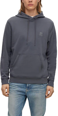 HUGO BOSS SS23 灰藍色純色標誌貼布連帽上衣 50468445-022 Shop HUGO BOSS SS23 灰藍色純色標誌貼布連帽上衣 50468445-022