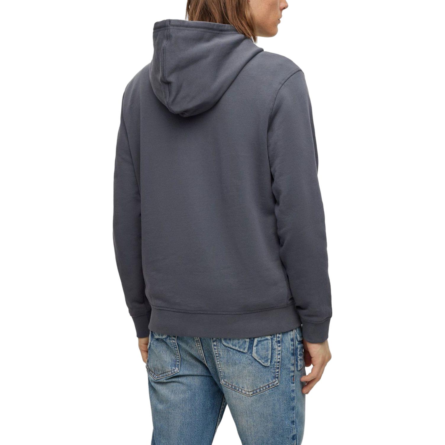 Purchase HUGO BOSS SS23 灰藍色純色標誌貼布連帽上衣 50468445-022