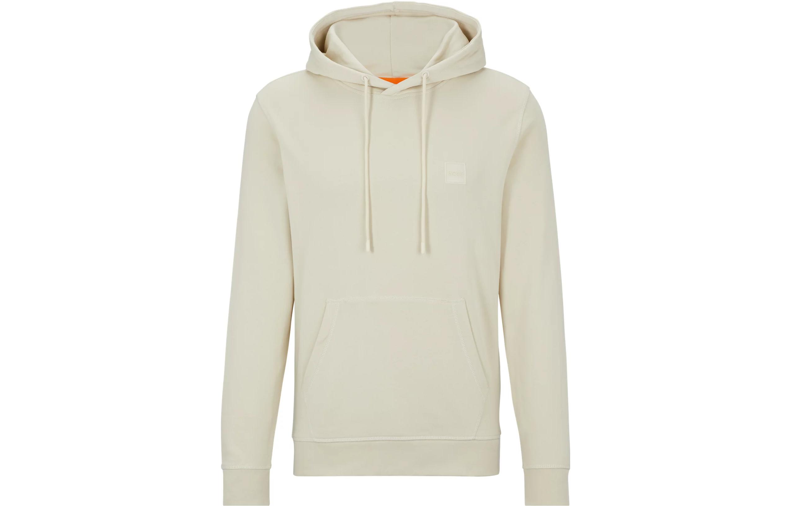 HUGO BOSS SS23 Solid Logo Patch Hoodie Men’s Off-White 50468445-277