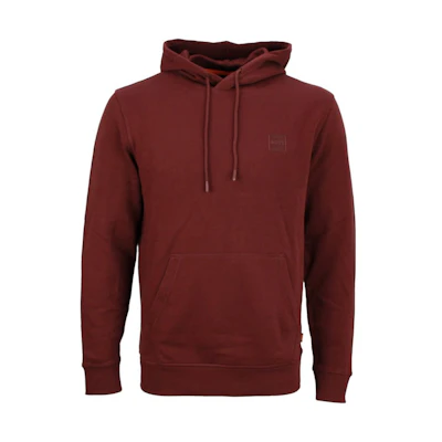 HUGO BOSS SS23 Solid Logo Patch Pullover Sweatshirt Deep Red 50468445-604