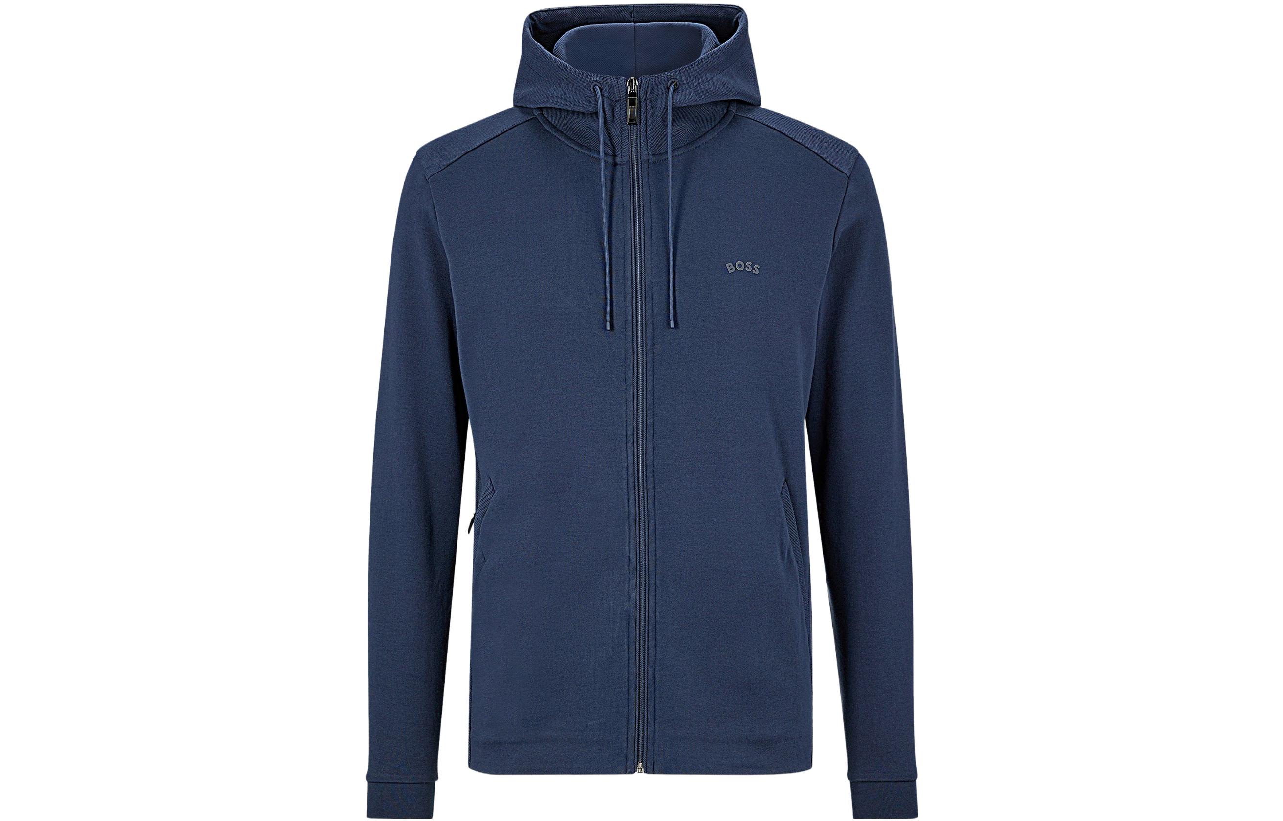 HUGO BOSS SS23 Solid Logo Patch Sweatshirt Navy Blue 50469104-410