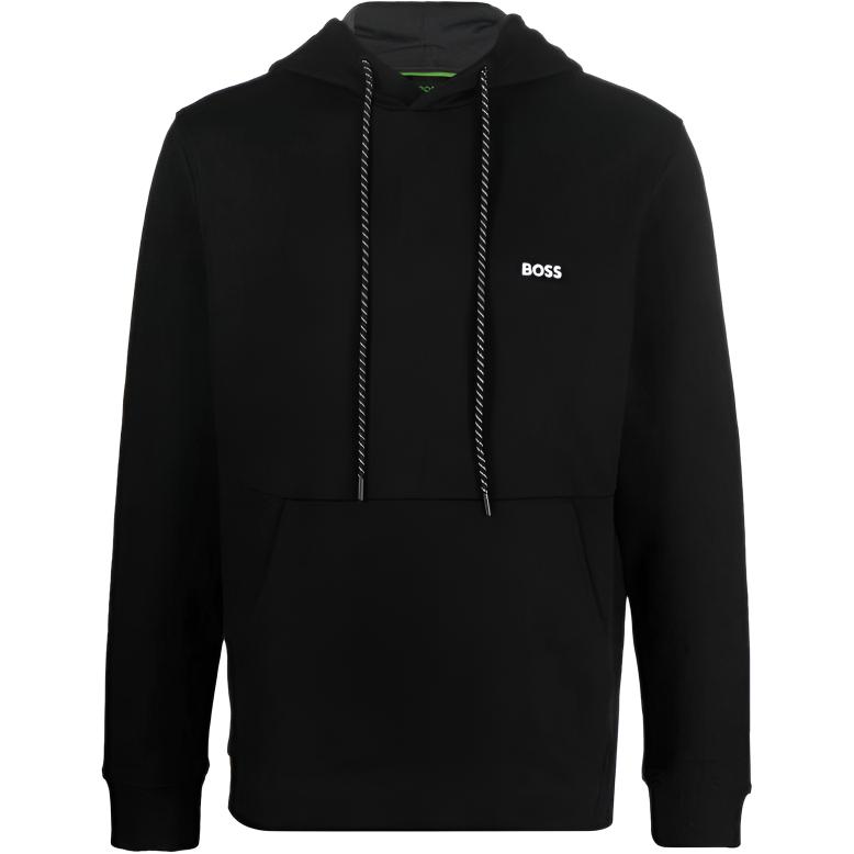 HUGO BOSS SS23 Solid Logo Print Black Hoodie Long Sleeve 50483036-001