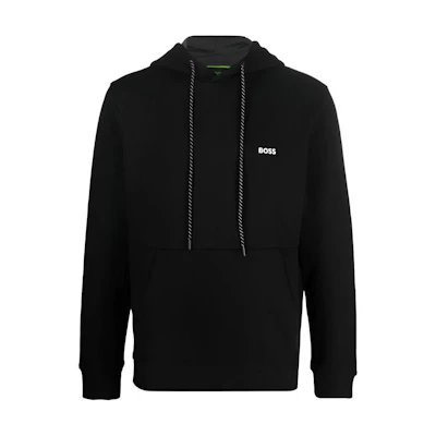HUGO BOSS SS23 Solid Logo Print Black Hoodie Long Sleeve 50483036-001