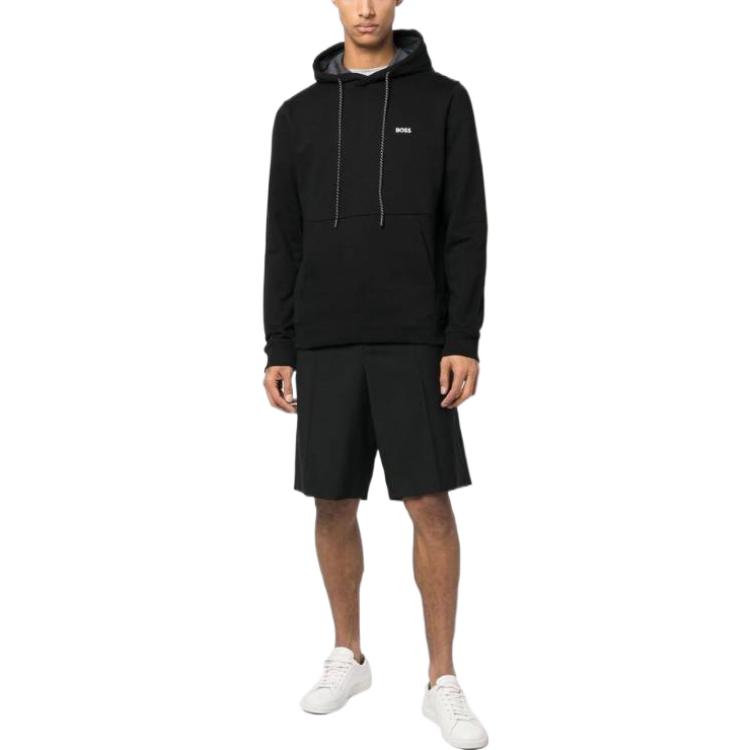 HUGO BOSS SS23 Solid Logo Print Black Hoodie Long Sleeve 50483036-001 圖 4