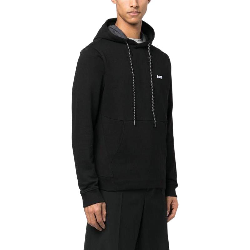 HUGO BOSS SS23 Solid Logo Print Black Hoodie Long Sleeve 50483036-001 圖 6