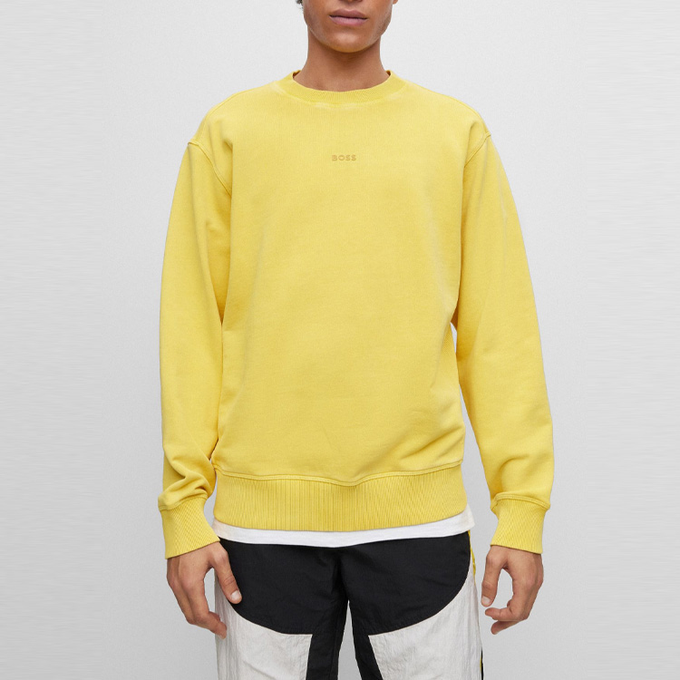 Cheap HUGO BOSS SS23 純色標誌印花圓領長袖上衣 50472271-740