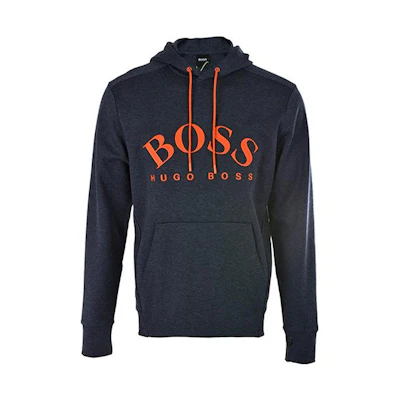 HUGO BOSS SS23 Solid Logo Print Hoodie Deep Blue Long Sleeve SOODY7264487