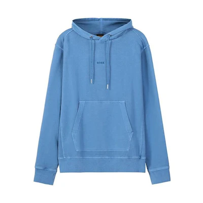 HUGO BOSS SS23 Solid Logo Pullover Sweatshirt Sky Blue Menswear 50472411-459