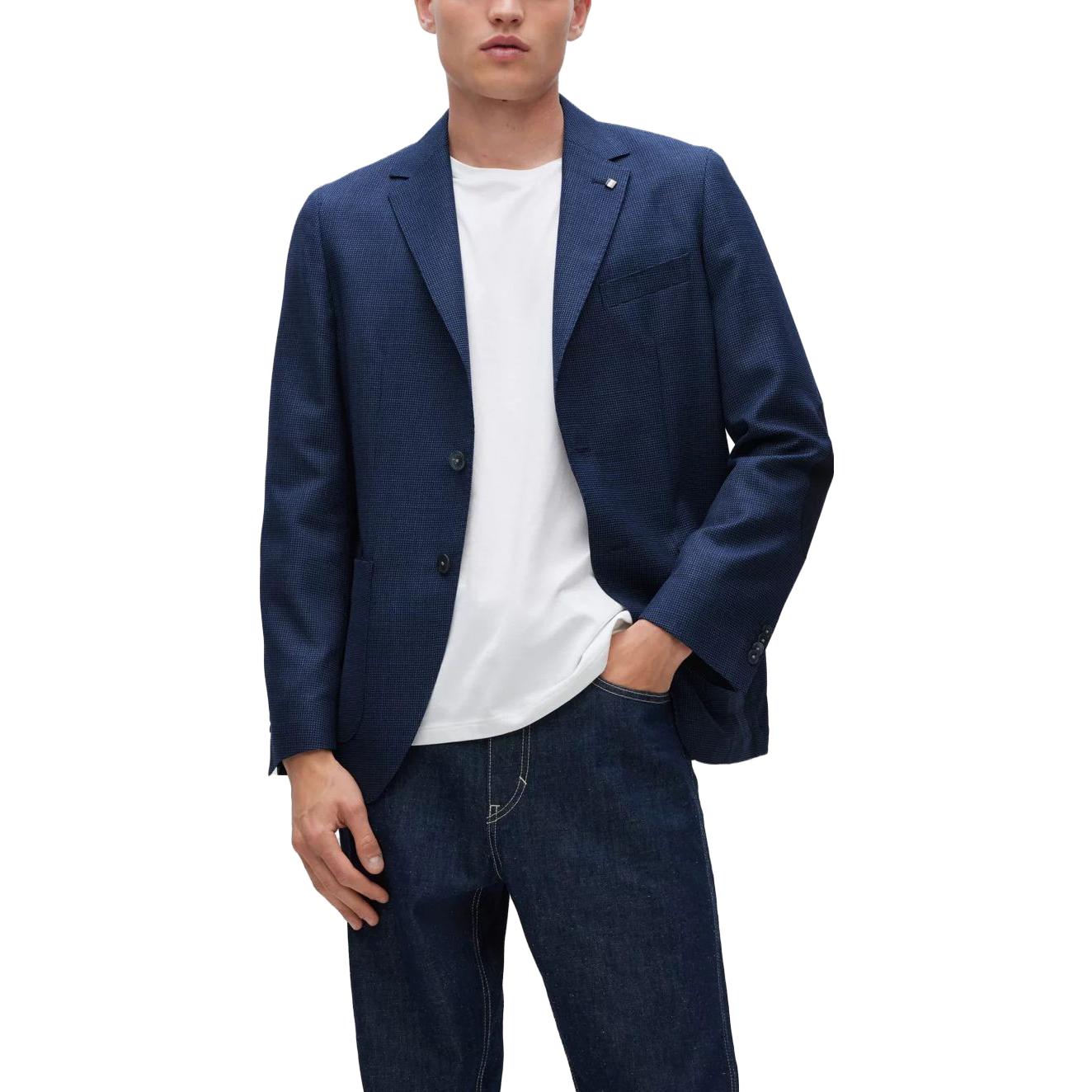 HUGO BOSS SS23 Solid Loose Fit Casual Long Sleeve Jacket Blue Menswear 50479974-438 圖 3