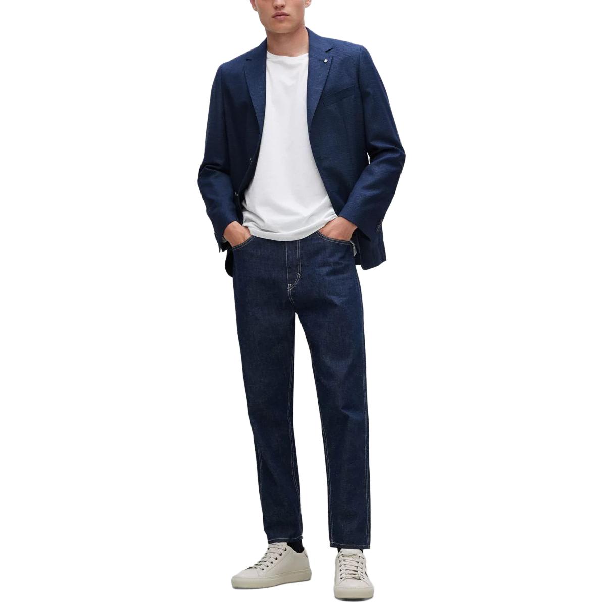 HUGO BOSS SS23 Solid Loose Fit Casual Long Sleeve Jacket Blue Menswear 50479974-438 圖 4