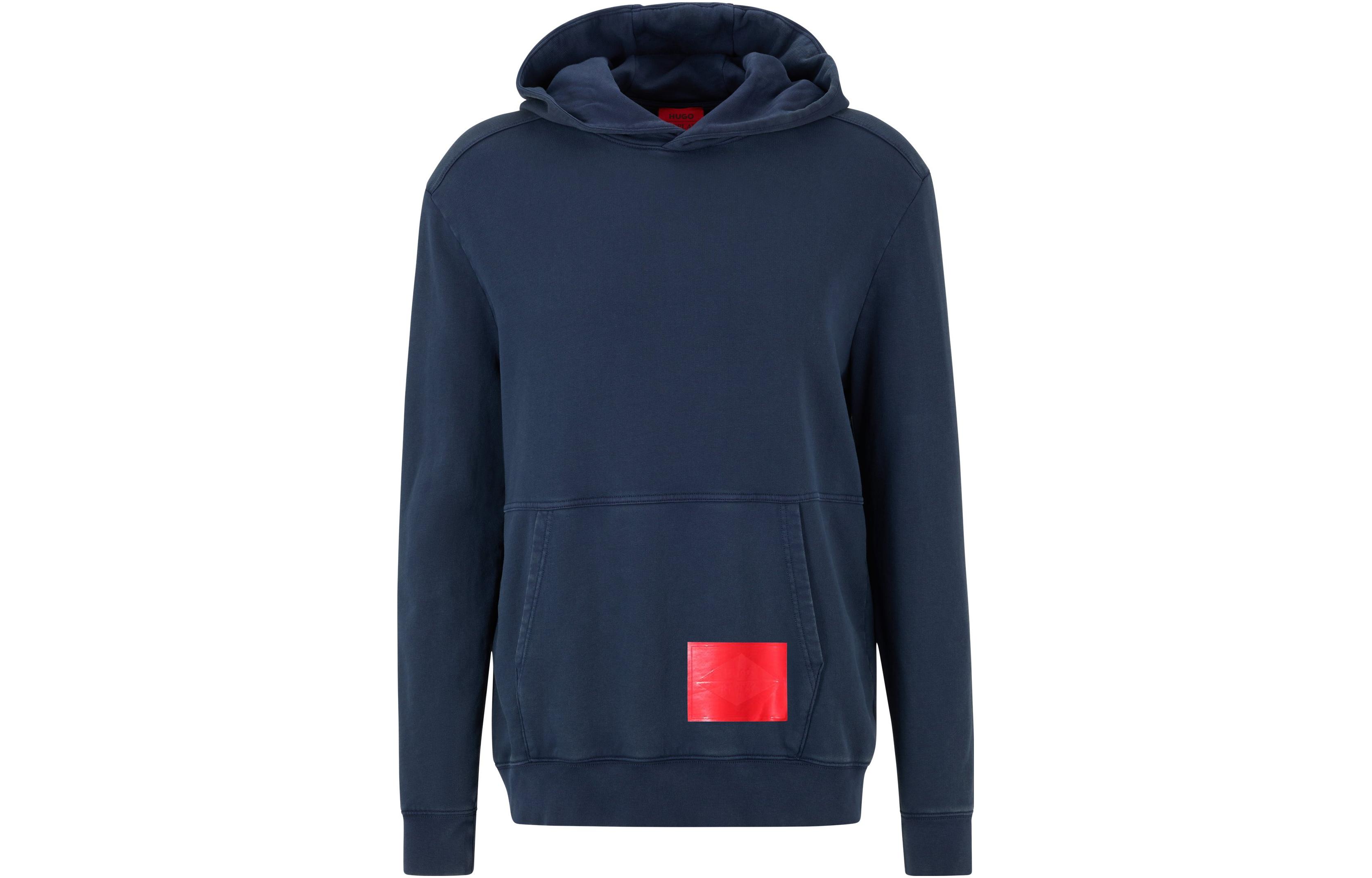 HUGO BOSS SS23 Solid Oversized Pocket Hoodie Indigo Blue 50485662-784