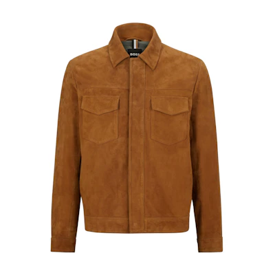 HUGO BOSS SS23 Solid Pocket Detail Jacket Camel Color 50485066-260