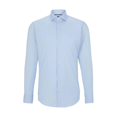 HUGO BOSS SS23 Solid Single-Breasted Long-Sleeve Shirt Men’s Light Blue. 50479915-450