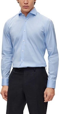 HUGO BOSS SS23 Solid Single-Breasted Long-Sleeve Shirt Men’s Light Blue. 50479915-450 Lookbook HUGO BOSS SS23 Solid Single-Breasted Long-Sleeve Shirt Men’s Light Blue. 50479915-450