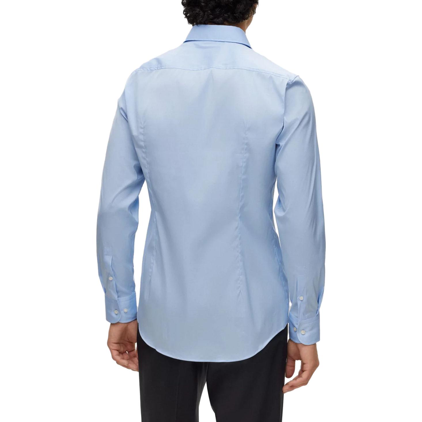 Shop HUGO BOSS SS23 Solid Single-Breasted Long-Sleeve Shirt Men’s Light Blue. 50479915-450