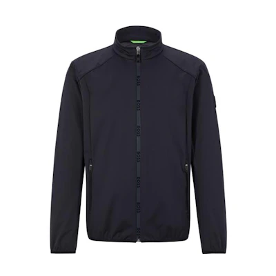 HUGO BOSS SS23 Solid Stand-Collar Zip Casual Jacket - Navy 50482336-402