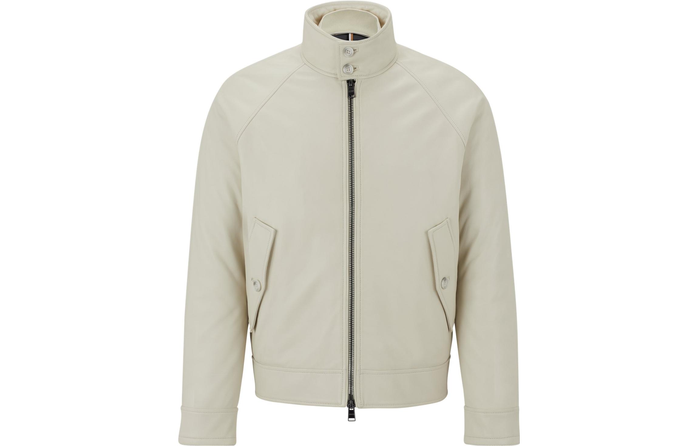 HUGO BOSS SS23 Solid White High-Neck Long-Sleeve Jacket 50476448-131