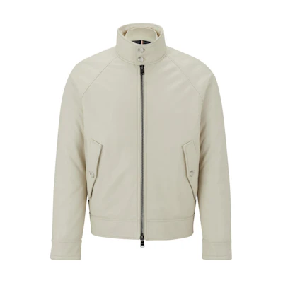 HUGO BOSS SS23 Solid White High-Neck Long-Sleeve Jacket 50476448-131