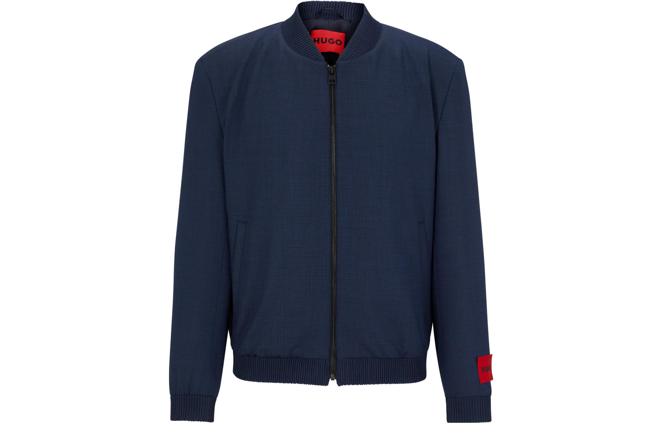 HUGO BOSS SS23 Solid Zip-Up Casual Jacket - Navy Blue 50499896-405