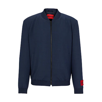 HUGO BOSS SS23 Solid Zip-Up Casual Jacket - Navy Blue 50499896-405
