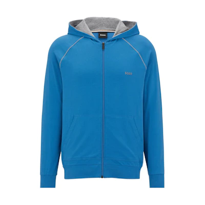 HUGO BOSS SS23 Solid Zip-Up Hoodie Men’s Blue 50469581-420