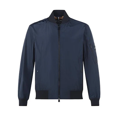 HUGO BOSS SS23 Solid Zip Bomber Jacket for Men - Dark Blue 50479241-404