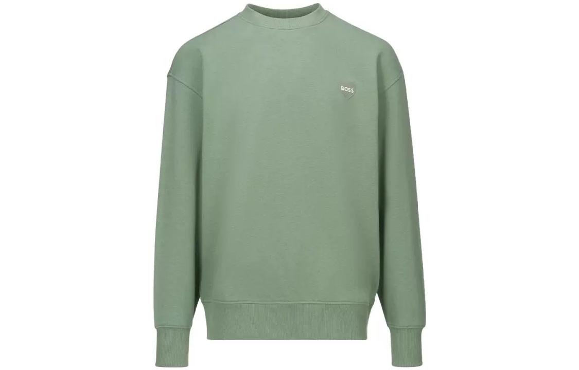 HUGO BOSS SS23 Unisex Solid Heart Logo Sweatshirt Light Green 50500821-351